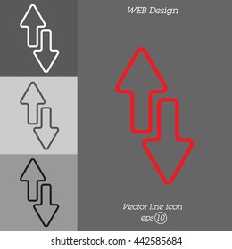 Web line icon. Arrows up-down