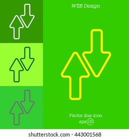 Web line icon. Arrows up-down