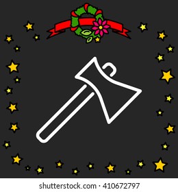 Web line icon. Axe