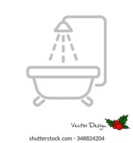 Web line icon. Baby bath