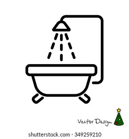 Web line icon. Baby bath