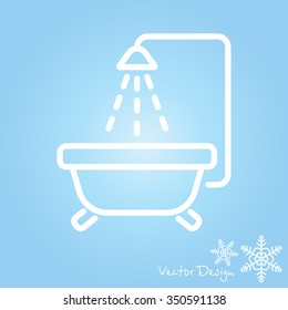 Web line icon. Baby bath