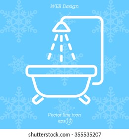 Web line icon. Baby bath