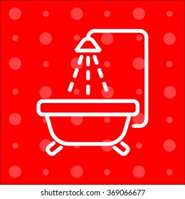 Web line icon. Baby bath