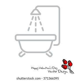 Web line icon. Baby bath