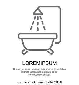 Web line icon. Baby bath