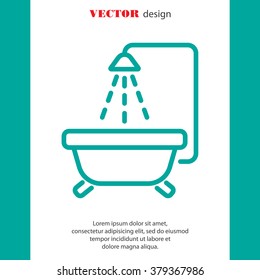 Web line icon. Baby bath