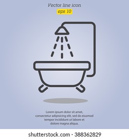 Web line icon. Baby bath