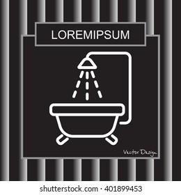 Web line icon. Baby bath