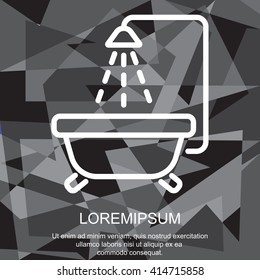 Web line icon. Baby bath