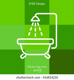 Web line icon. Baby bath
