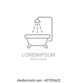 Web line icon. Baby bath