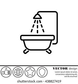 Web line icon. Baby bath