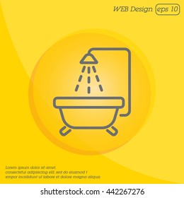 Web line icon. Baby bath