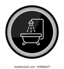 Web line icon. Baby bath