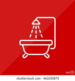 Web line icon. Baby bath