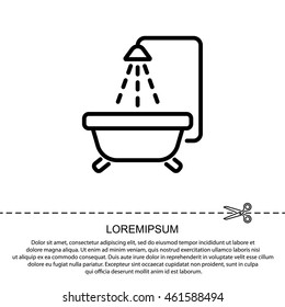 Web line icon. Baby bath