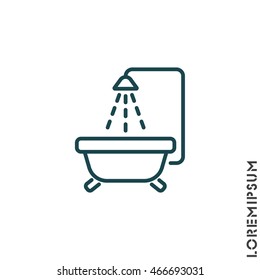 Web line icon. Baby bath