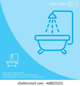 Web line icon. Baby bath