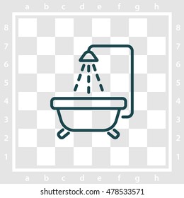 Web line icon. Baby bath