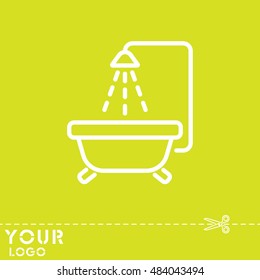 Web line icon. Baby bath