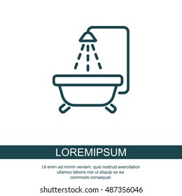 Web line icon. Baby bath