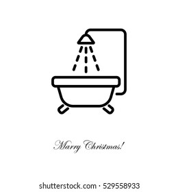 Web line icon. Baby bath