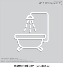 Web line icon. Baby bath