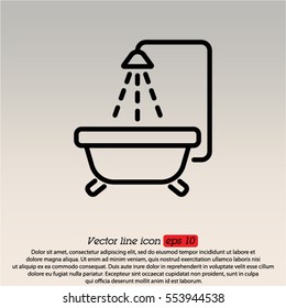 Web line icon. Baby bath
