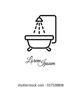Web line icon. Baby bath