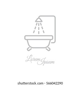 Web line icon. Baby bath