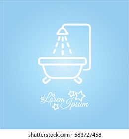 Web line icon. Baby bath