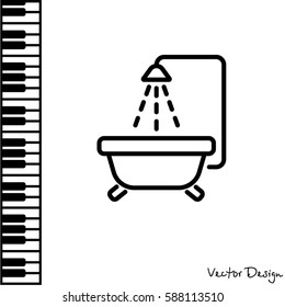 Web line icon. Baby bath