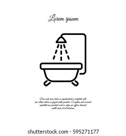 Web line icon. Baby bath