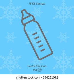 Web line icon. Baby bottle