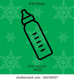 Web line icon. Baby bottle