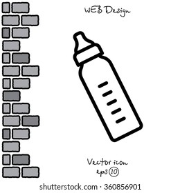 Web line icon. Baby bottle