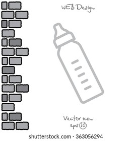 Web line icon. Baby bottle