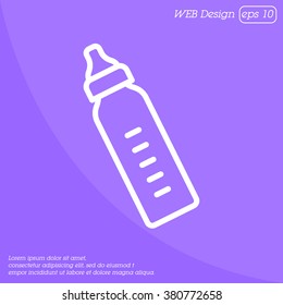 Web line icon. Baby bottle