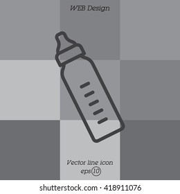 Web line icon. Baby bottle