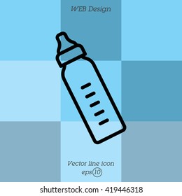 Web line icon. Baby bottle