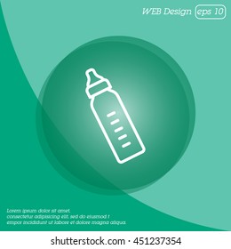 Web line icon. Baby bottle