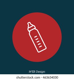 Web line icon. Baby bottle
