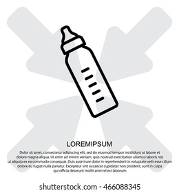 Web line icon. Baby bottle