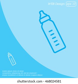 Web line icon. Baby bottle
