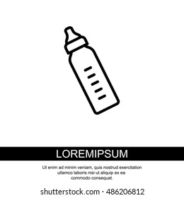 Web line icon. Baby bottle