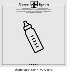 Web line icon. Baby bottle