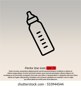 Web line icon. Baby bottle