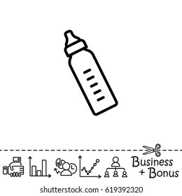 Web line icon. Baby bottle