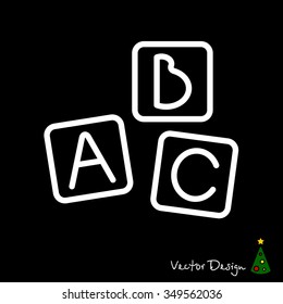 Web line icon. Baby bricks, ABC-bricks
